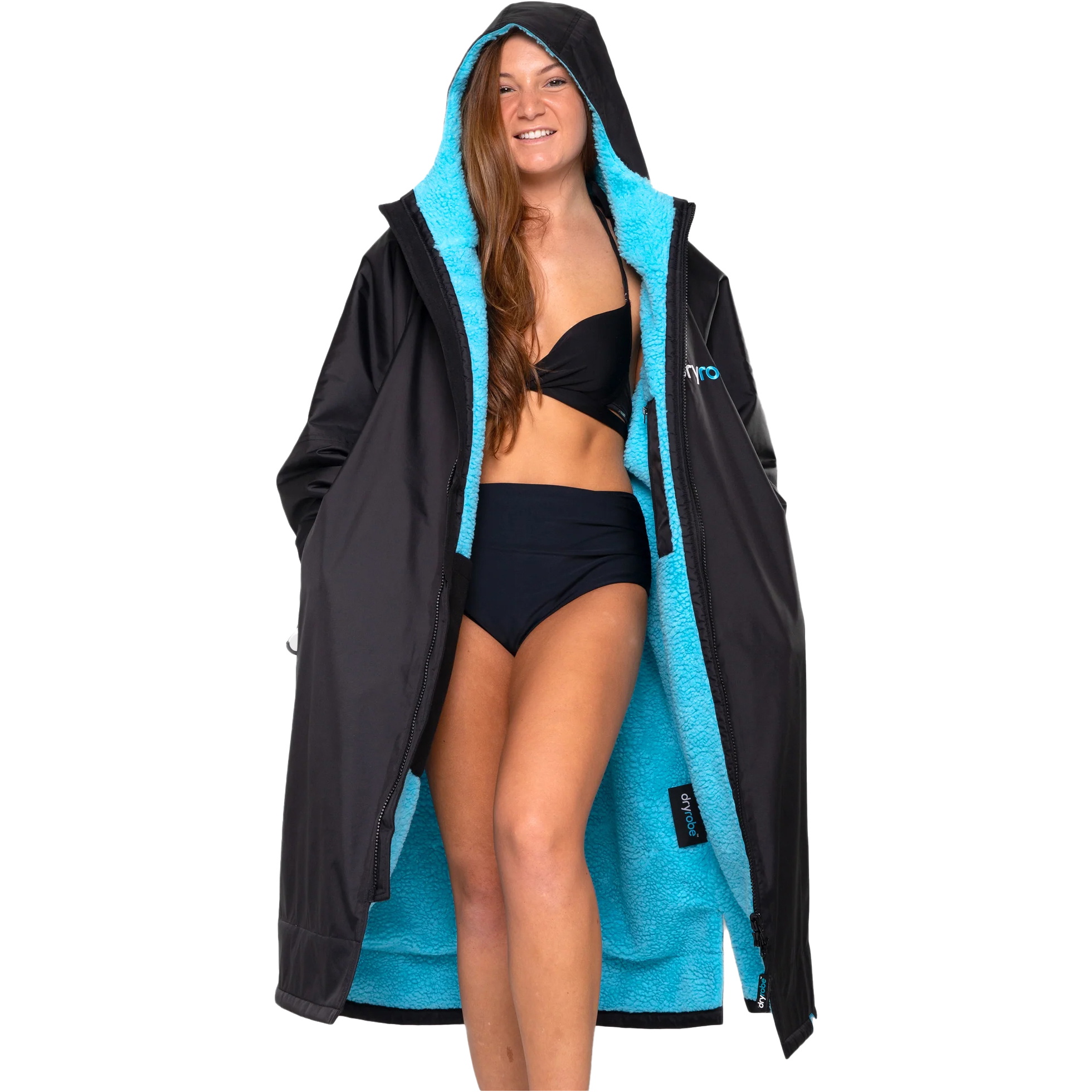 2026 Dryrobe Advance Long Sleeve Changing Robe DALSV3 - Black / Blue